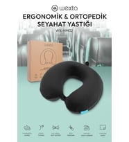 Wexta Seyahat Boyun Yastığı Comfort Ortopedik Seyahat Yastığı Visco Siyah