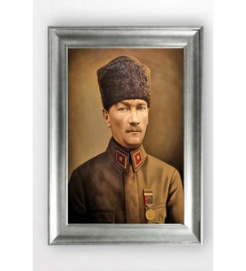 Gümüş Çerçeveli Atatürk Tablo cv1355