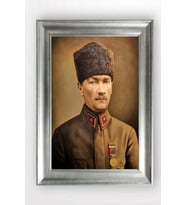 Gümüş Çerçeveli Atatürk Tablo cv1355