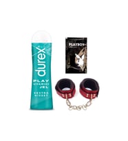 Durex Play Ekstra Hisset  Uyarıcılı Jel 50 ml + Kırmızı Deri El Kelepçesi + Hediye