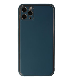 Pilelistore   iPhone 11 Pro Kılıf Coco Deri Silikon Kapak - Mavi