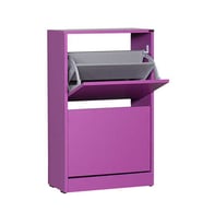 Adore Mobilya Flat Duo 2 Katlı Ayakkabılık Mor 51x84x26 cm (GxYxD)