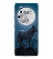 Xiaomi Mi 13 Lite Kılıf Resimli Desenli Silikon Platinium Series Moon Wolf 1820