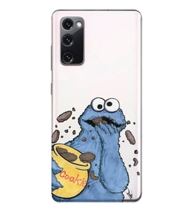 Samsung Galaxy S20 FE Uyumlu Susam Sokağı Kurabiye Canavarı Desenli Şeffaf Telefon Kılıfı
