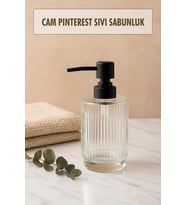 Cam Şeffaf Sıvı Sabunluk 200 ml Banyo Lavabo