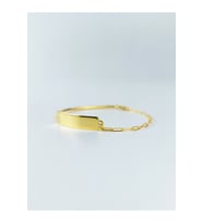 14 K Gold Kaplama 925 Ayar Gümüş El İşi Tasarım Plaka Bileklik