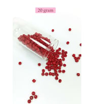 Dökme Cam Kum Boncuk Büyük Boy (6/0) 4 mm - 20 Gram - Koyu Kırmızı - BNC074