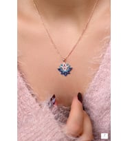 Lotus Yaşam Çiceği Kolye 925 Ayar Gümüş Kolye (Rose)