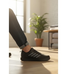 Enoch Erkek Dörtlü Şerit Detaylı Düz Tabanlı Günlük Spor Ayakkabı Sneaker