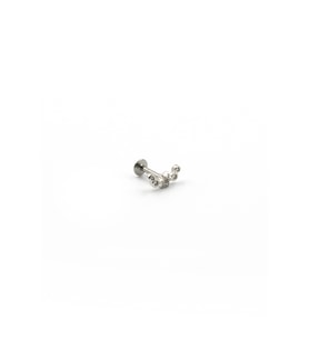 Gümüş Taşlı Yıldız Tragus Helix Piercing - Anti Alerjik, Kararma Yapmaz