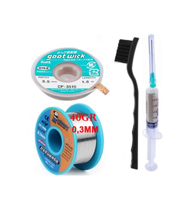 Mechanic Lehim Teli 40g 0,3mm Lehim Toplama Cp3515 Emme Fitili 3,5mm 4lü Set X03