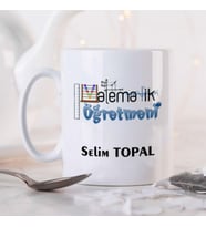 Kişiye Özel Matematik Öğretmeni Kupa Bardak HA20 (Beyaz - Beyaz)