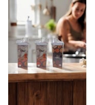3 Adet 2800ml - Contalı Erzak Saklama Kabı - Ölçekli Bakliyat Kabı - Düzenleyici Kavanoz (BEYAZ-SOHO GRİ)