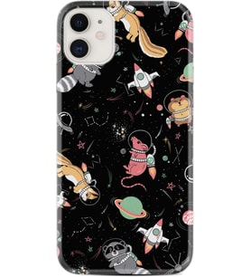 Apple iPhone 11 12 13 Mini Kılıf Desemli Silikon Planet Animals 1771