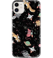 Apple iPhone 11 12 13 Mini Kılıf Desemli Silikon Planet Animals 1771