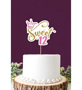 Sweet 12 pembe-gold Pasta Süsü *Kalın Kağıt