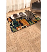 MAtGo Pati Kedi Köpek Beslenme Matı 50x70cm Kedi Kolajı Su Geçirmez Kaymaz Mama Kabı Altlığı Paspası