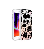Apple iPhone 8 Uyumlu Kılıf Mermer Desenli Zore Marbello Kapak (Siyah - Beyaz)