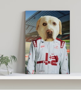 Evcil Dostlara Özel F1 Pilot Tasarımlı Portre Kanvas Tablo-10
