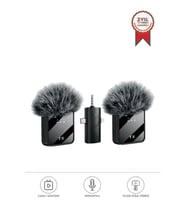 Torima F11-2 Type-C + Lightning + Aux 2li 3in1 Kablosuz Yaka Mikrofonu (Siyah)