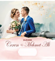 Nikah Nişan Düğün Davetiyesi Kare İkiz İp Bağlamalı 5032