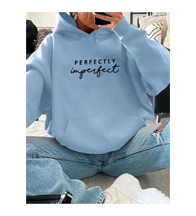 Perfectly Baskılı Oversize Sweatshirt (Bebek Mavisi)