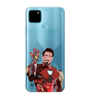 Realme C21Y/C25Y Uyumlu Iron Man Desenli Şeffaf Telefon Kılıfı