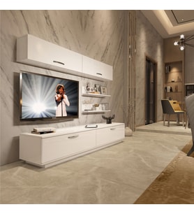Decoraktiv Eko 5B Slm Std Tv Ünitesi Tv Sehpası - Parlak Beyaz (Beyaz)