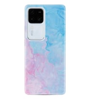 Vivo V30 Kılıf Desenli Silikon Pink Blue Abstract 1385