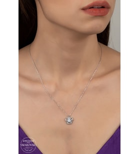 SWAROVSKİ CRYSTAL KRALİÇE 925 AYAR GÜMÜŞ KOLYE