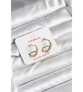 14K Gold Renk Kaplama CM Kadın Küpe 5886