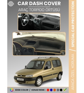 PEUGEOT PARTNER (1996-2002) Torpido Örtüsü Panel Koruma Torpido Koruma Tam Uyum Kaymaz Özel Kesim