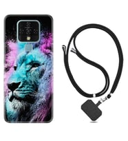Tecno Camon 16 18P Pova Kılıf Boyun Askılı Silikon Pink Blue Leon 1603