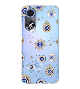 PrintiFy Huawei Nova 9 ile Uyumlu Nazar Boncuğu 5  Kamera Korumalı Şeffaf  Kılıf