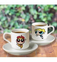 Power Puff Girl Tasarımlı Türk Kahvesi Fincanı Seti İkili