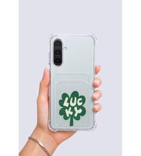 Samsung Galaxy A36 Kartlıklı Lucky Yonca Desenli Kılıf - HPSBYI2290-9405