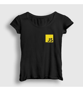 Presmono Kadın Siyah Javascript Coder Programmer Developer Yazılımcı T-Shirt 335538tt
