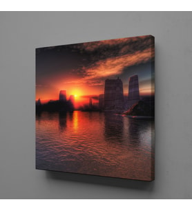 GÜNEŞİN DENİZE DOĞUŞU KANVAS TABLO 170x170cm