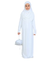 Kız Çocuk Namaz Elbisesi – Yumuşak Viskon Giyim Abaya & Hijab + Çanta Seti