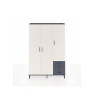 Arges Dolap 6 Raflı 3 Çekmeceli Tek Askılı 132x30x195 Antrasit-Aytaşı/Antrasit