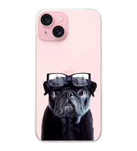 PrintiFy Apple  iPhone 15 ile Uyumlu 1mm Slim Fit Köpek 3 050f Baskılı Şeffaf  Kılıf