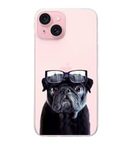 PrintiFy Apple  iPhone 15 ile Uyumlu 1mm Slim Fit Köpek 3 050f Baskılı Şeffaf  Kılıf