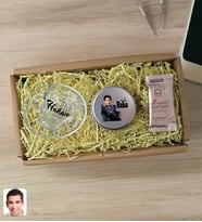 BK Gift Kişiye Özel DTF The Baba Karikatürlü Cam Kahve Fincanı & Türk Kahvesi & Gümüş Metal Kutuda Mum Hediye Seti-1, Babaya Hediye, Babalar Günü Hediyeleri