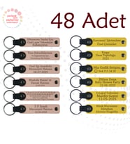 Pudra & Sarı, Voleybol Takımına Motivasyon Armağanı, 48’li Set, Mesajlı Deri Hatıra Anahtarlık