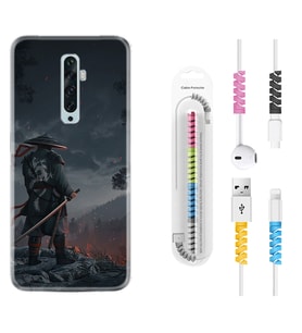 Oppo Reno 2Z 4 Lite 4 Pro 5 6 7 A31 Kılıf Kablo Koruma Spiral Silikon Warrior 1653