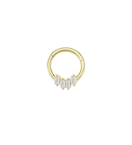 Altın Baget Taş Motif Halka Piercing
