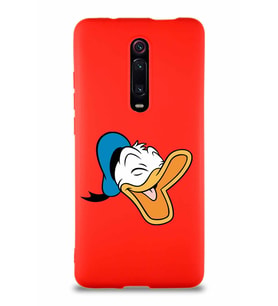Xiaomi Redmi K20 Soft Premier Kapak Donald Duck-E Tasarımlı Silikon Kılıf - Kırmızı (Şeffaf)
