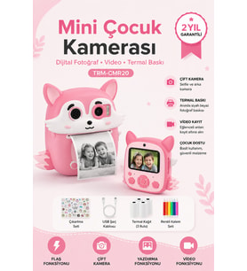 Çocuk Dijital Fotoğraf Makinesi Termal Yazıcılı Kamera Çift Kameralı Video