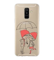 Samsung Galaxy A6 Plus (2018) Uyumlu Kapak Aşk Tasarımlı Şeffaf Silikon Kılıf
