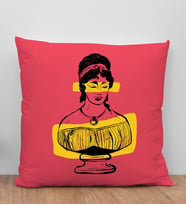 BK Gift Modern Art Tasarımlı Kırmızı Kırlent Yastık, Arkadaşa Hediye, Ev Dekorasyonu, Ev Hediyesi-4